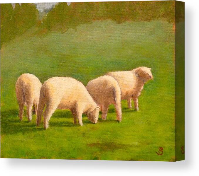 Sheep Canvas Print featuring the painting Sheep Shapes by Joe Bergholm