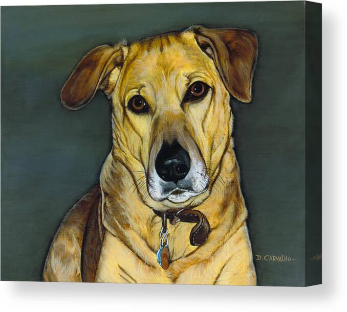 Dogs Canvas Print featuring the painting Spanky by Daniel Carvalho