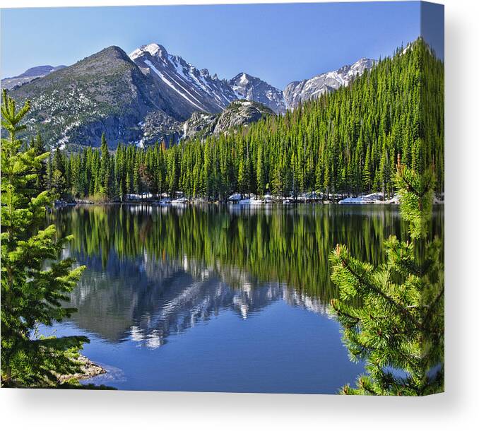 Rocky Mountain National Park Canvas Print featuring the photograph Sprague Lake in Rocky Mt National Park by Betty Eich