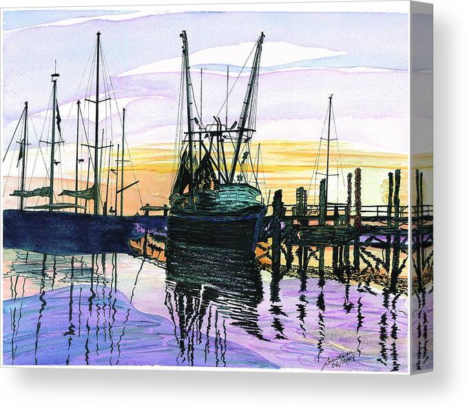 Rambling.obhf Canvas Print featuring the painting St. Marys Sunset by Joel Deutsch