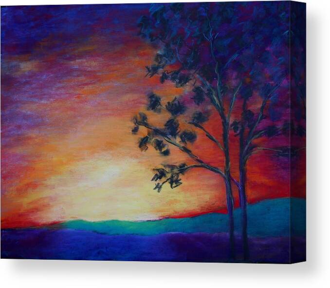 Sunset Canvas Print featuring the painting Sunset Monday by Karin Eisermann