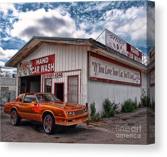 Car Wash Canvas Print featuring the photograph Sweeney and Ray's by Terry Doyle