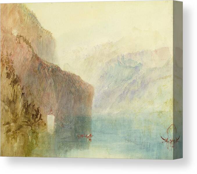 Xyc281140 Canvas Print featuring the photograph Tell's Chapel - Lake Lucerne by Joseph Mallord William Turner