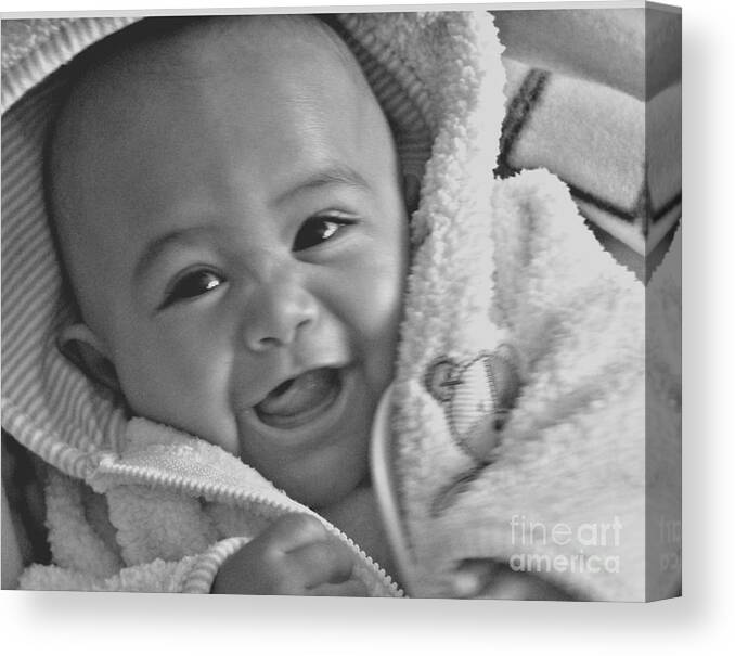 Baby Canvas Print featuring the photograph That was Funny by Louise Peardon