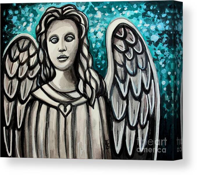 Angel Canvas Print featuring the painting The Guardian Angel by Elizabeth Robinette Tyndall