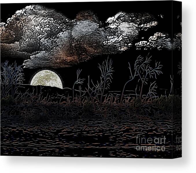 Obedear Canvas Print featuring the digital art The Sky is Low by Rhonda Strickland