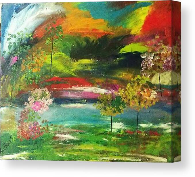 Wind Canvas Print featuring the painting The Wind Blows by Kelly M Turner