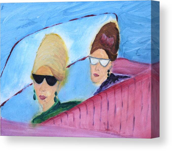Hair Canvas Print featuring the painting Two Bufonts in a LaBaron by Ellen Lewis