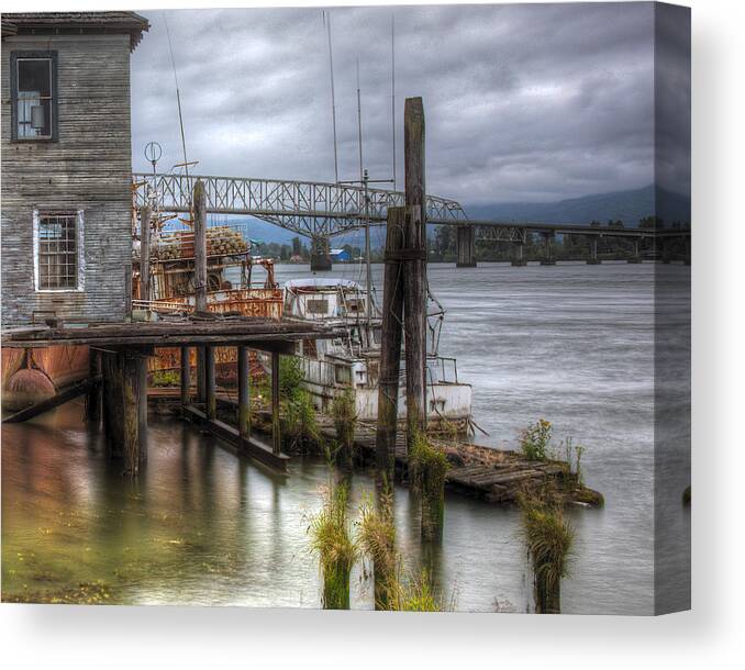 Wahkikakum Canvas Print featuring the photograph Wahkikakum Docks by Joseph Urbaszewski