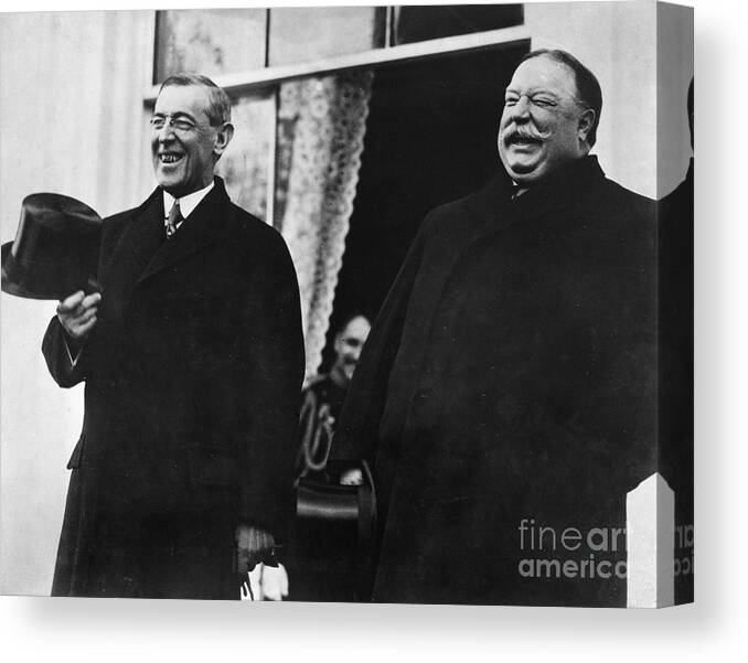 1913 Canvas Print featuring the photograph Wilson & Taft, 1913 by Granger