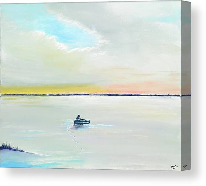 Winter Canvas Print featuring the painting Winter Solitude by David Junod