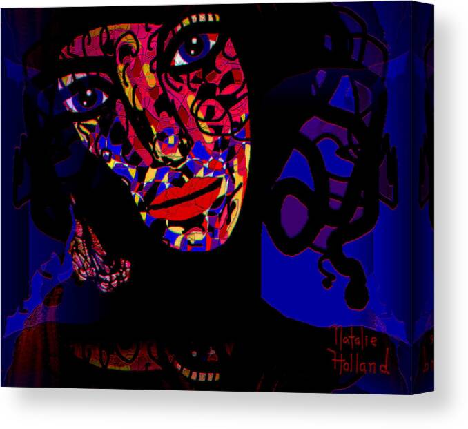 Face Canvas Print featuring the mixed media Zora by Natalie Holland