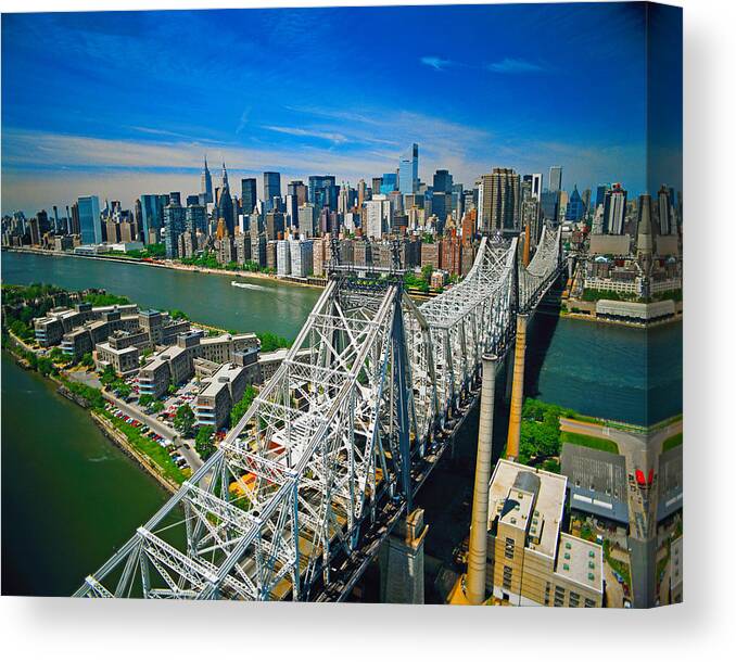 59th Street Bridge Canvas Print featuring the photograph 59th Street Bridge #1 by Larry Mulvehill