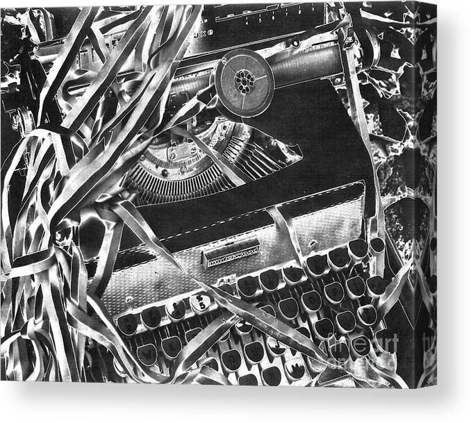 Typewriter Canvas Print featuring the photograph At a Loss for Words #1 by Elizabeth Hoskinson