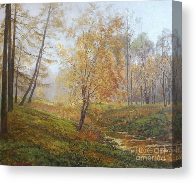 Autumn Canvas Print featuring the painting Autumn #1 by Andrey Soldatenko