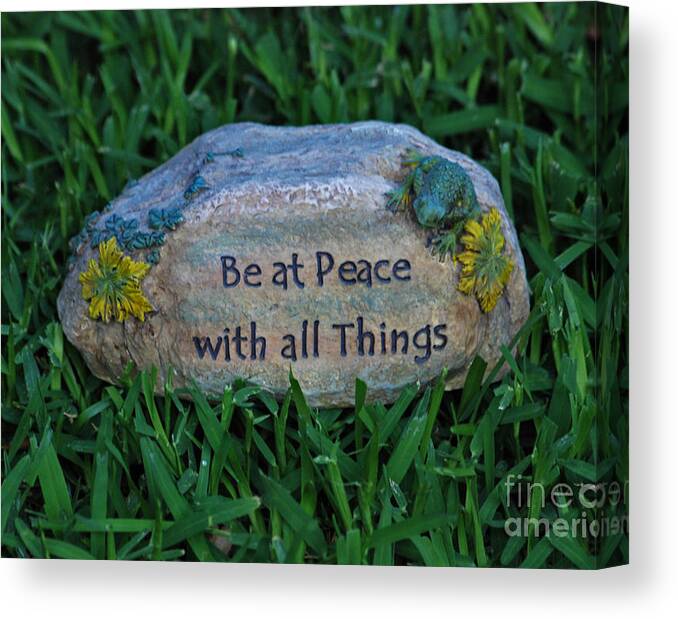Inspirational Canvas Print featuring the photograph 1- Be At Peace by Joseph Keane