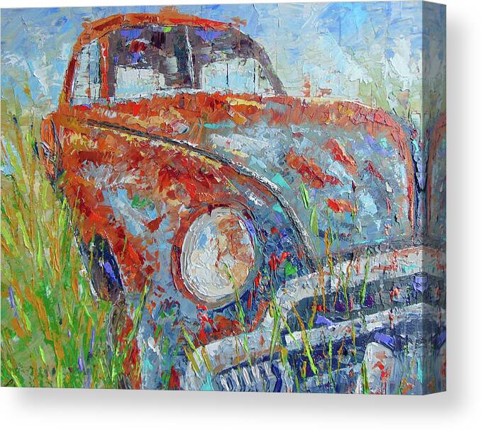 Impressionist Canvas Print featuring the painting Classic car #2 by Frederic Payet