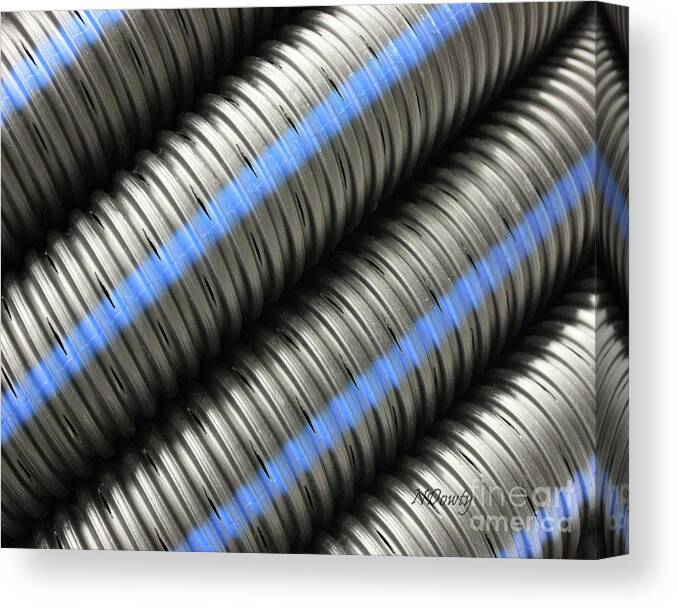  Canvas Print featuring the photograph Corrugated Drain Pipe #1 by Natalie Dowty