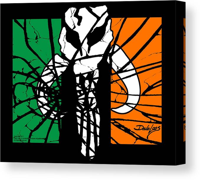 Sci Fi Canvas Print featuring the digital art Irish Mandalorian Flag by Dale Loos Jr