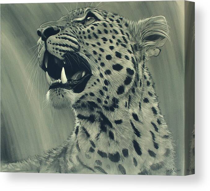 Leopard Canvas Print featuring the digital art Leopard Portrait #1 by Aaron Blaise