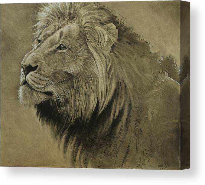 Lion Canvas Print featuring the digital art Lion Portrait #1 by Aaron Blaise