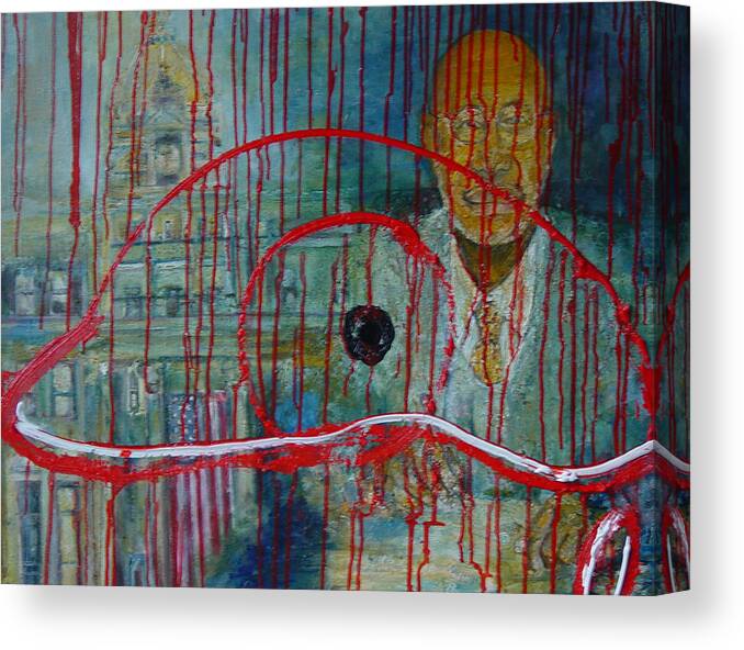 Man Canvas Print featuring the painting Loves Deception by Peggy Blood