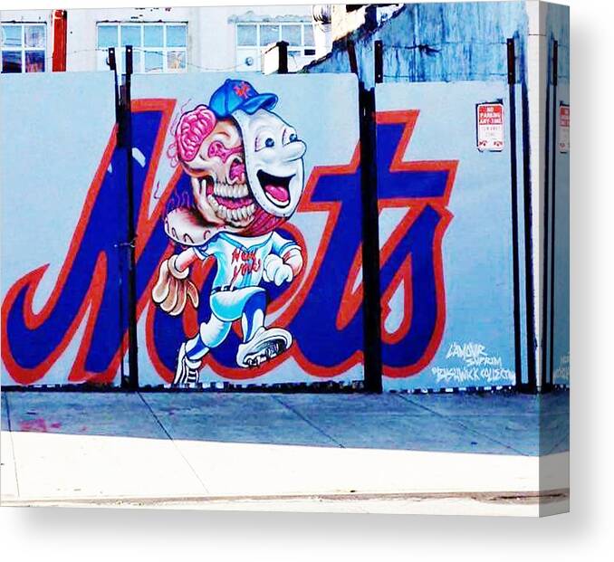 Shea Stadium Canvas Print featuring the photograph Mr Met #2 by Rob Hans