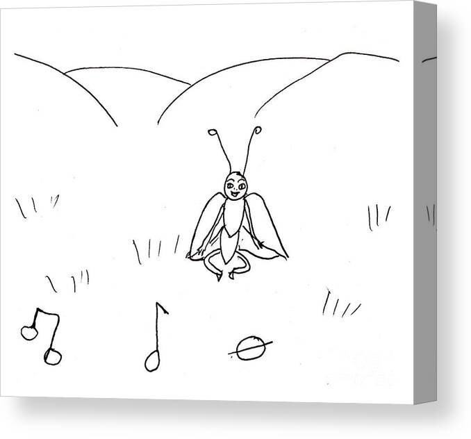 Line Drawings Canvas Print featuring the drawing Musical Notes #1 by Sophia Landau