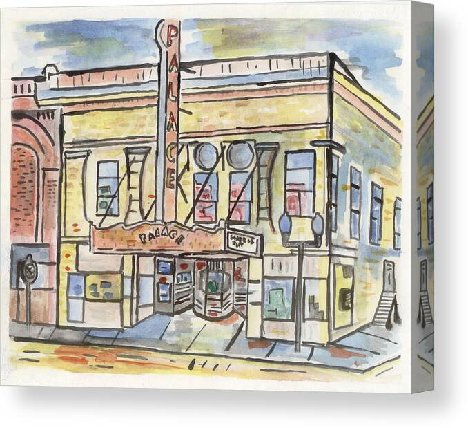 Minnesota Canvas Print featuring the painting Palace Theater #1 by Matt Gaudian