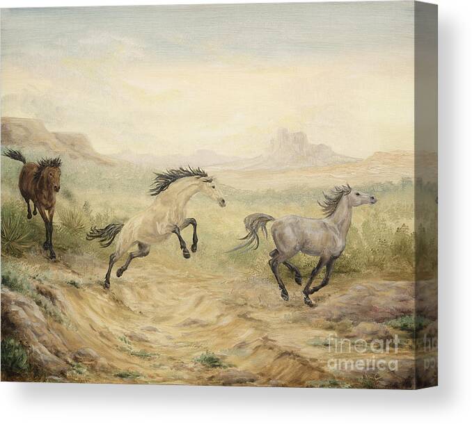 Horse Canvas Print featuring the painting Passing Through #1 by Cathy Cleveland