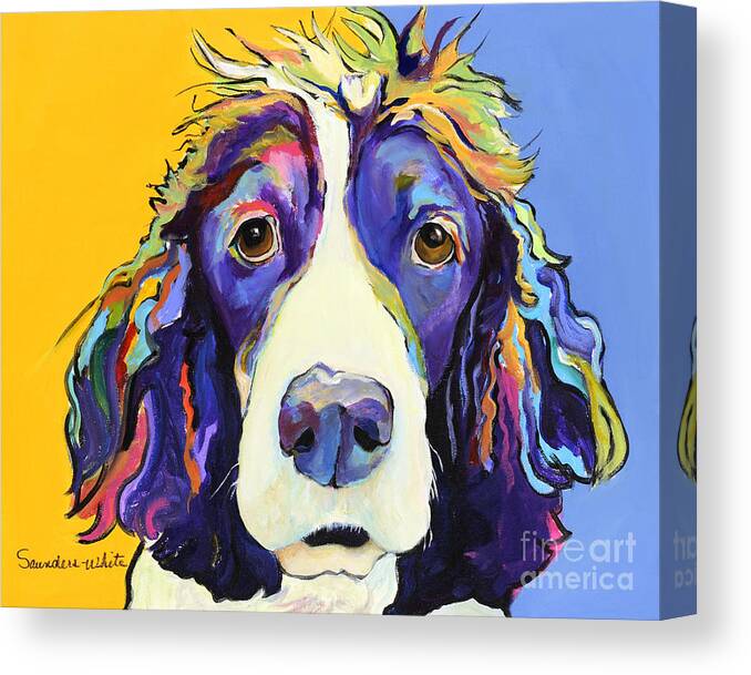 Blue Canvas Print featuring the painting Sadie by Pat Saunders-White