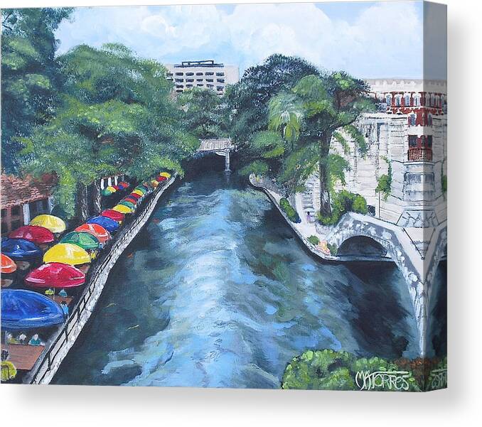 San Antonio Canvas Print featuring the painting San Antonio River Walk #2 by Melissa Torres