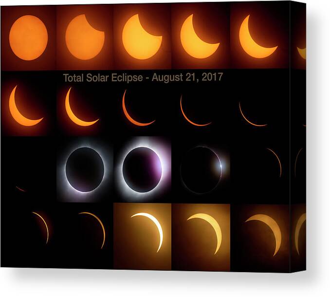 Solar Eclipse Canvas Print featuring the photograph Solar Eclipse - August 21 2017 #1 by Art Whitton