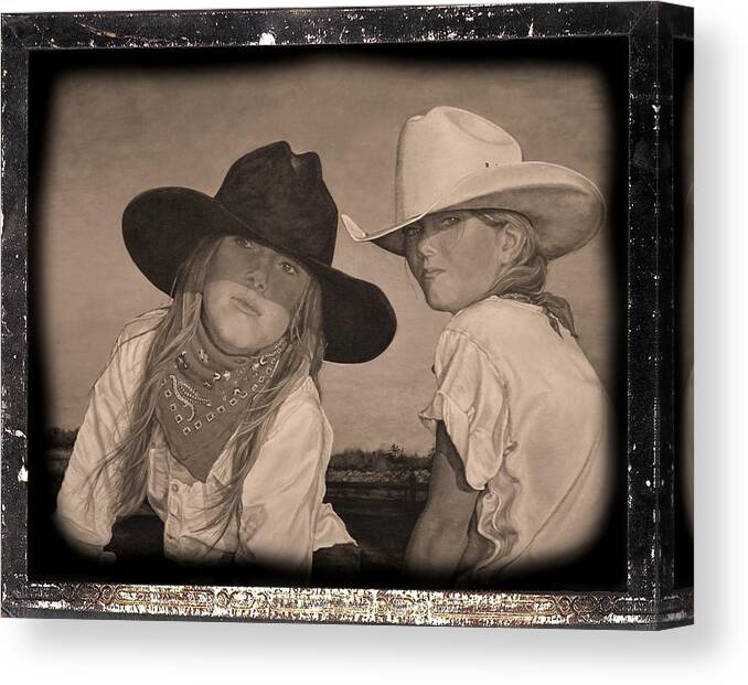 Western Paintings Canvas Print featuring the painting The Good and The Bad #1 by Traci Goebel