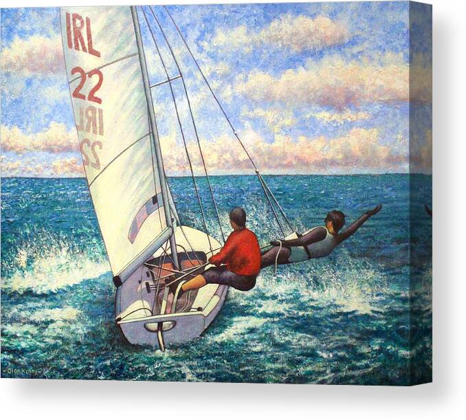 The Sea By Alan Kenny Canvas Print featuring the painting The Sea by Alan Kenny