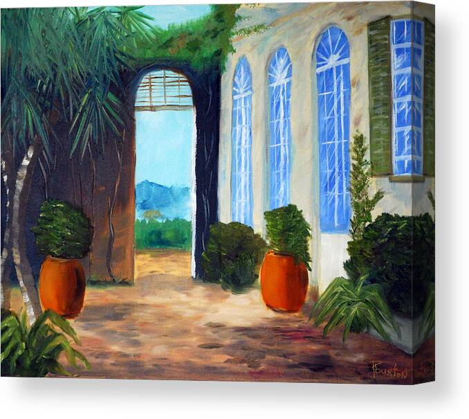 Italy Canvas Print featuring the painting Tuscany Court Yard by Phil Burton