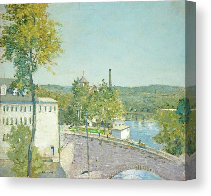 Artist Canvas Print featuring the painting U.S. Thread Company Mills, Willimantic, Connecticut #1 by Julian Alden Weir