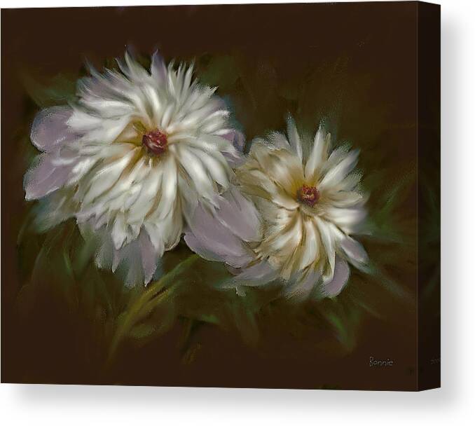 Peony Canvas Print featuring the digital art Withering Peony #1 by Bonnie Willis
