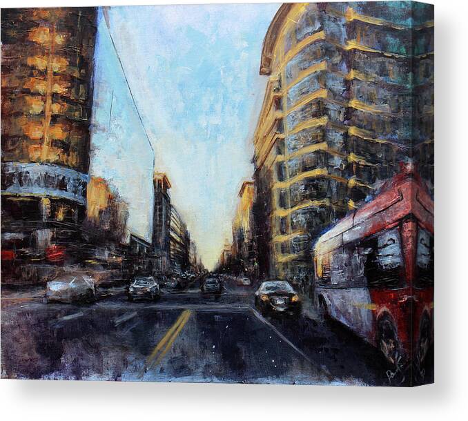 Washington D.c Canvas Print featuring the painting 14th and NY by Art of Raman