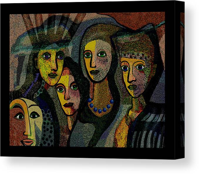 1874 Canvas Print featuring the digital art 1874- The Scared Ones 2017 by Irmgard Schoendorf Welch