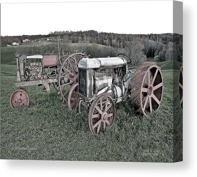 Old Fordson Tractor Canvas Print featuring the photograph 1923 Fordson Tractors by Mark Allen