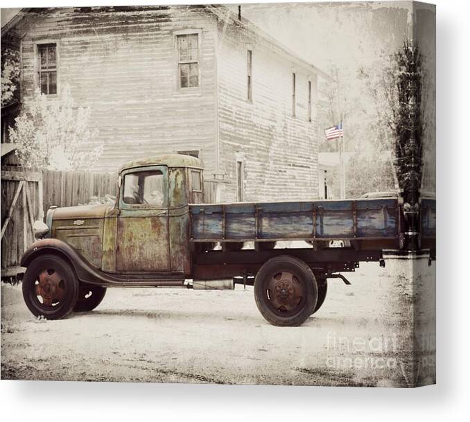1936 Chevy High Cab Canvas Print featuring the photograph 1936 Chevy High Cab -2 by Kathy M Krause