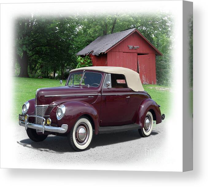 1940 Canvas Print featuring the photograph 1940 Ford Deluxe Convertible by Ron Long