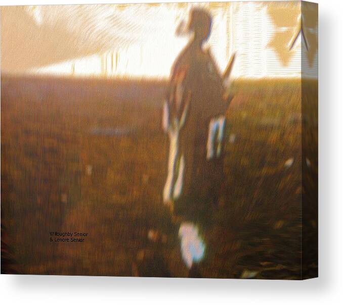 Abstract Canvas Print featuring the digital art 1950's - Pow Wow Maiden by Lenore Senior
