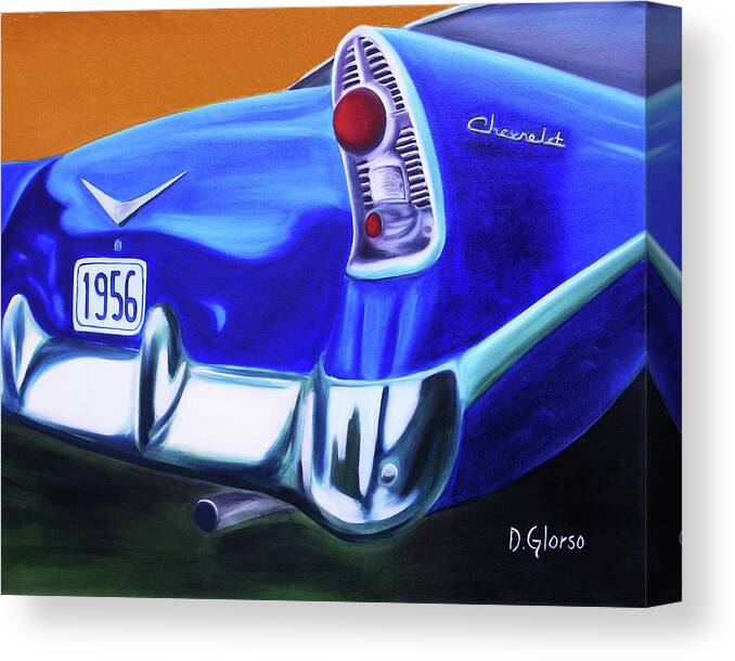 Glorso Canvas Print featuring the painting 1956 Chevy by Dean Glorso