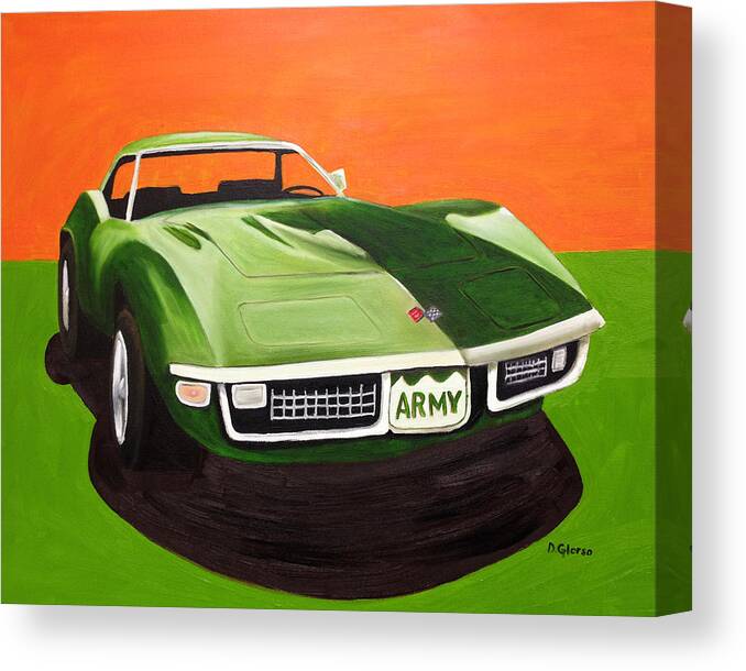 Veteran Canvas Print featuring the painting 1971Stingray-Army by Dean Glorso
