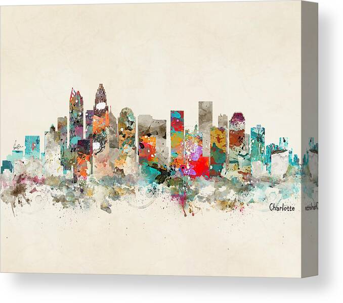Charlotte Canvas Print featuring the painting Charlotte North Carolina #2 by Bri Buckley