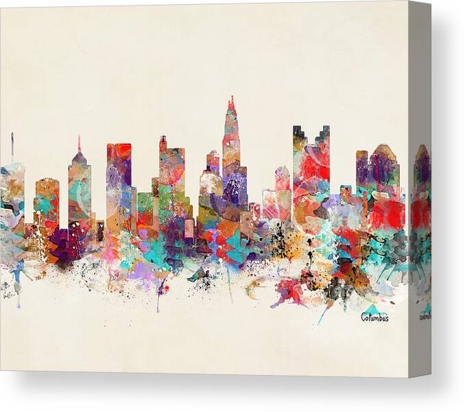 Columbus Ohio Canvas Print featuring the painting Columbus Ohio #2 by Bri Buckley