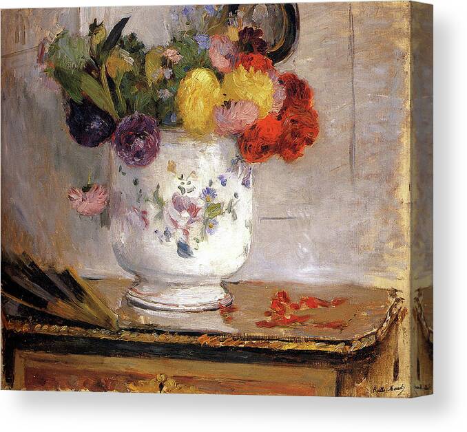 Dahlias Canvas Print featuring the painting Dahlias #2 by Berthe Morisot