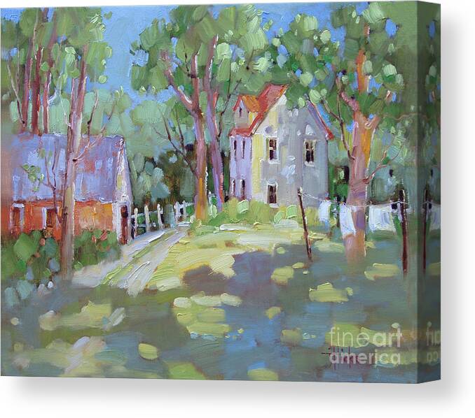 Farm Canvas Print featuring the painting Hung Out to Dry #2 by Joyce Hicks